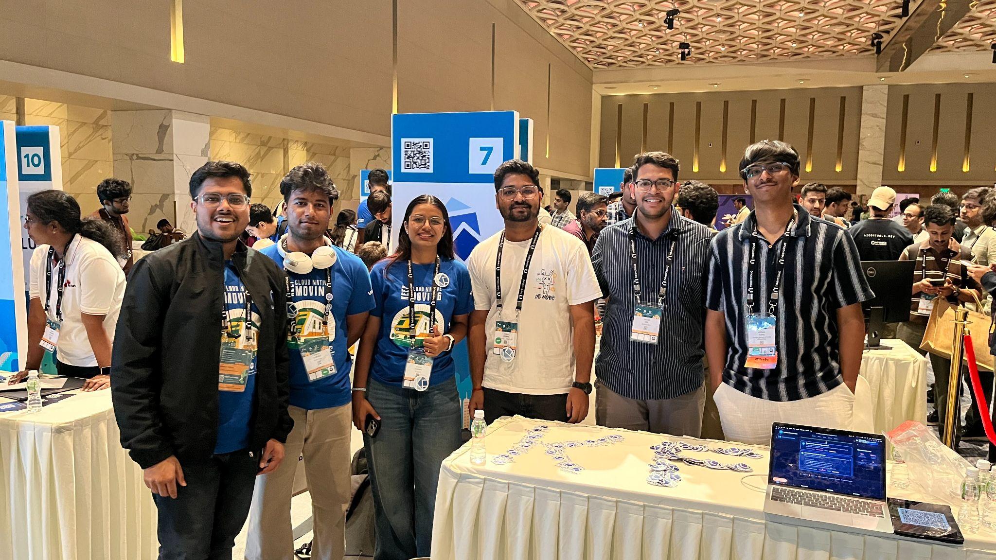 Kubeflow volunteers at the booth